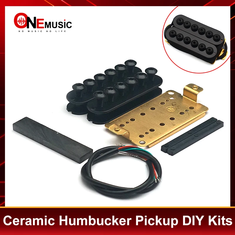 [Pickup DIY Kits] Humbucker Pickup Kits- Ceramic/Plastic Bobbin/Umbrella Head Adjustable Pole Piece/4C Cable Pickup Kits