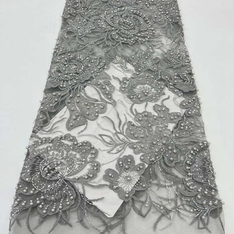 ฝรั่งเศสหรูหราลูกไม้ผ้าตาข่าย,แอฟริกันฟองลูกปัดลูกปัดหลอดเย็บปักถักร้อย,ดอกไม้ขนาดใหญ่ลูกปัดเลื่อมเย็บปักถักร้อยผ้าชุด