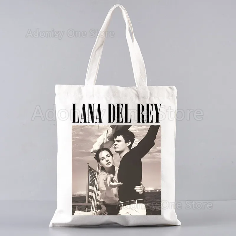 

Lana Del Rey Canvas Shopping Bags Print Tote Bag Eco Reusable Shopper Bag Canvas Shoulder Bag Large Handbag