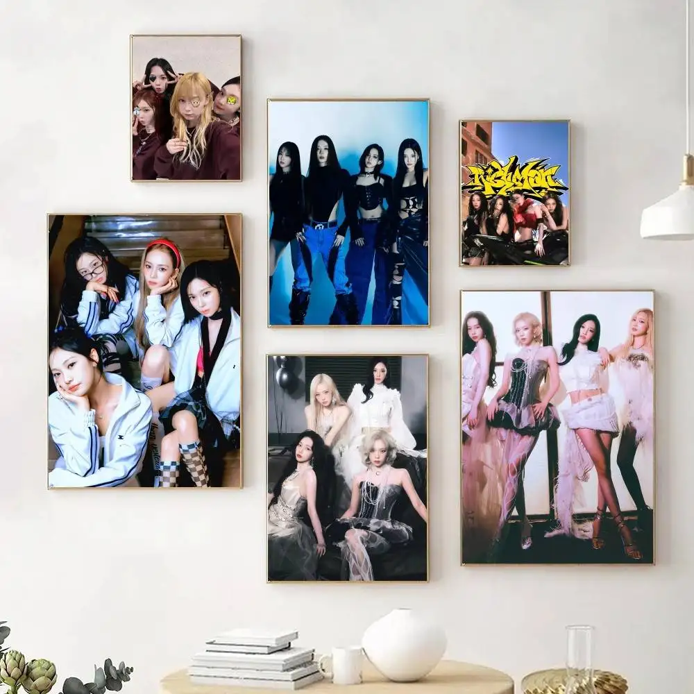 Плакат с рисунком девушки Kpop Band A-Aespas-es, самоклеящийся, водонепроницаемый, идеально подходит для гостиной, спальни, бара, украшения
