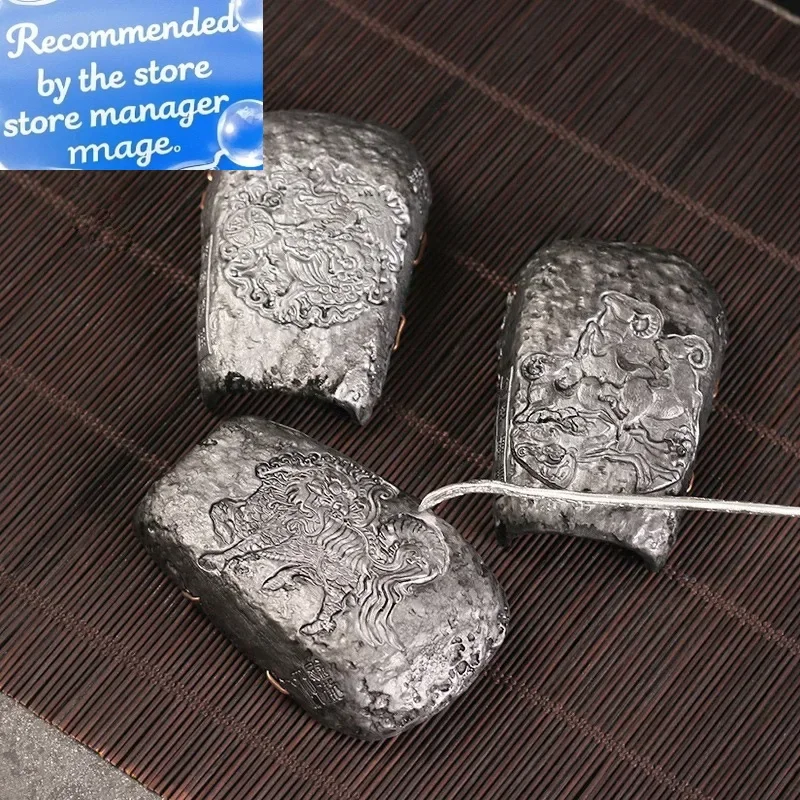 

Ancient Tin Nail Tea Spoon Two-Piece Retro Tin Tea Shovel Utensils Pure Tin Tea Holder Nuts Spoon