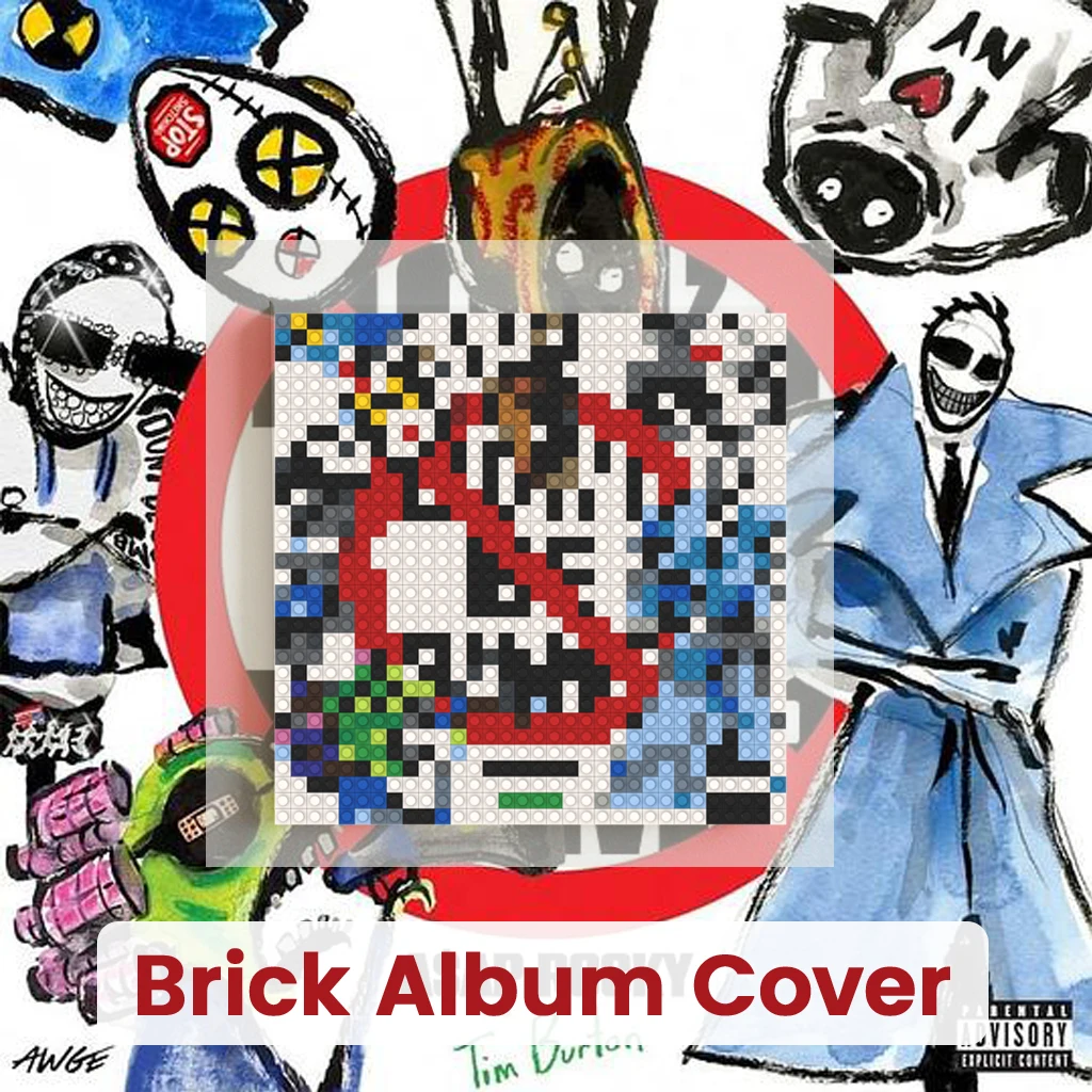 

Asap Rocky Album Cover Hip Hop Rap Music Wall Decor DIY Pixel Mosaic Brick Art Poster Handmade Building Blocks Painting