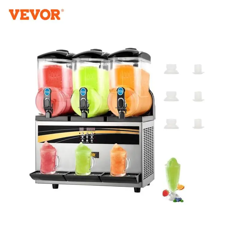 VEVOR 45L Slushy Machine Intelligent LED Control Panel Drink Dispenser Juicer Beverage Granizing Smoothie Maker for Commercial