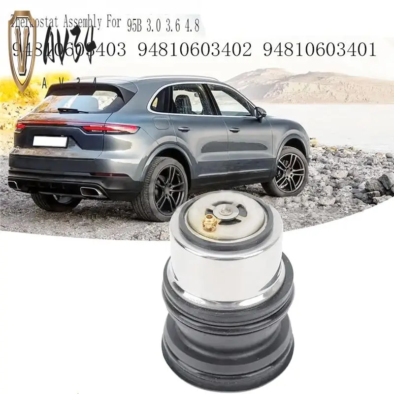 

AV34-2Pcs Thermostat Assembly For Porsche Panamera 970 Cayenne 92A Macan 95B 3.0 3.6 4.8 94810603403 94810603402 94810603401
