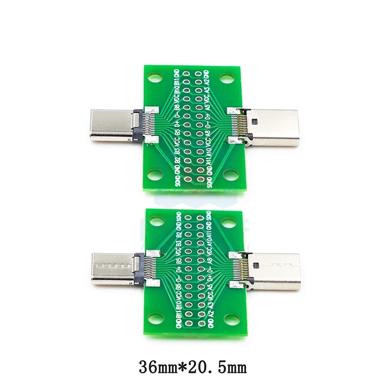USB 3.1 Connector Type-C Adapter Plate PCB Board Female Male Head Convertor 2*13P to 2.54MM Transfer Test Board USB3.1 Module