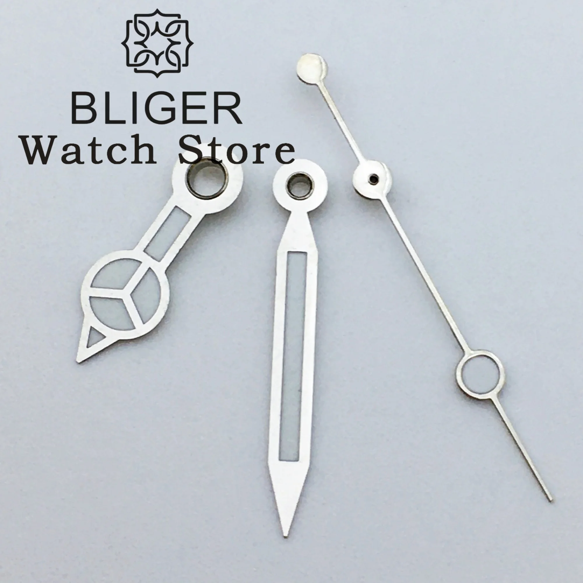 BLIGER-Juego de manecillas de reloj BLIGER, plata, oro, negro, oro rosa, con C3 verde luminoso, accesorios de reloj con movimiento Ronda 515