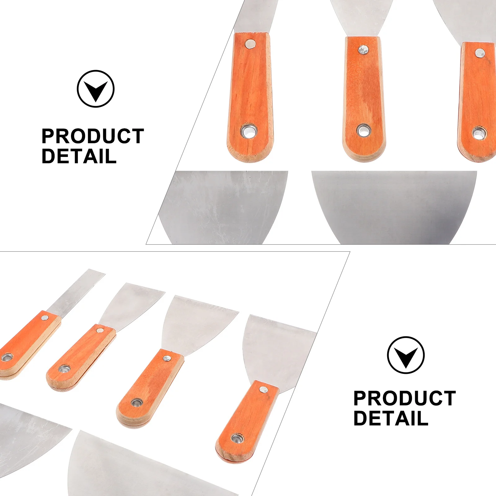 

6 pcs Wood Handle Putty Cutter Steel Blade For Home Repair Wall Patching Drywall Finishing Tools Portable Scraper Hand Tools