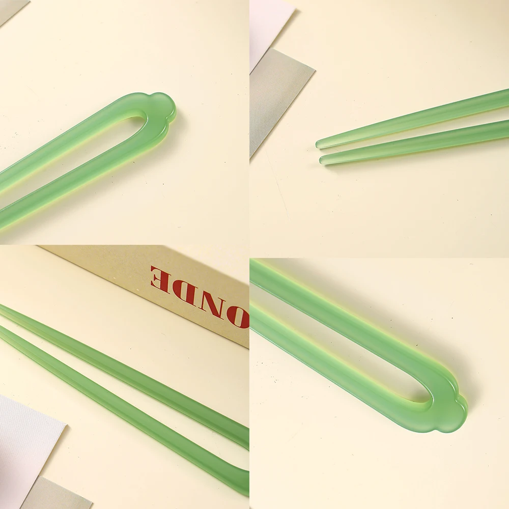 Essigsäure U Form Haar Sticks Haarnadel Brötchen Solide Haar Essstäbchen Chinesischen Stil Haar Gabel Geometrische Kopfbedeckung Haar Zubehör – Detail 6