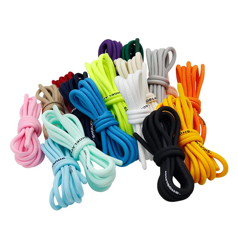 Weiou Lace 140*0.4CM Only Polyester Shoelaces With Epoxy Tip Sport Boots Ropes Front Trendy Thiny Round String Athlete Use Tape