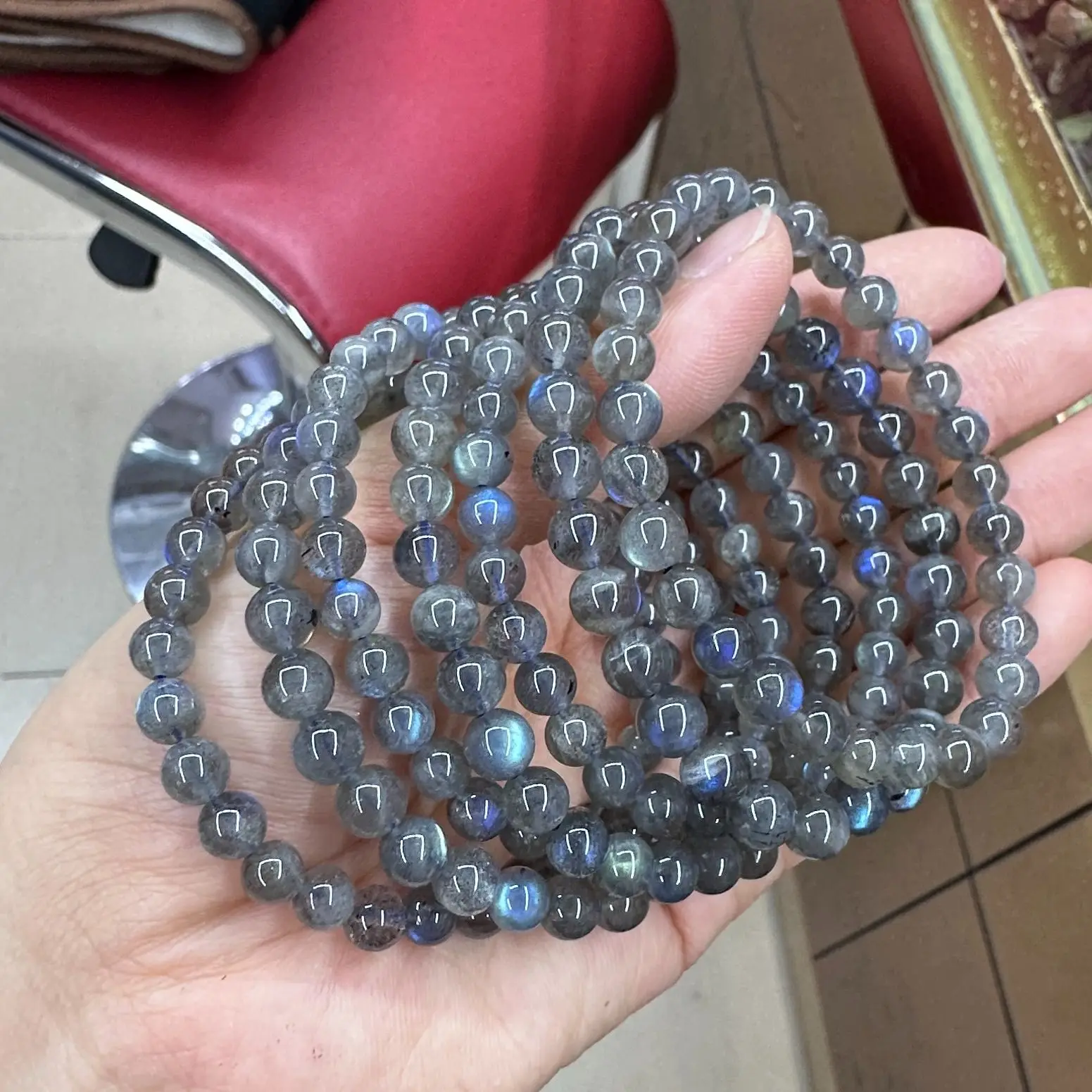 Natural Precious Gemstone Polished Blue Light 5mm Labradorite Loose Round Beads For Jewelry Making DIY Bracelet Accessories