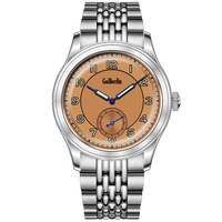 Vintage Salmon Fashion ST17 Mechanical Hand Wind Watch For Men Luxury Metal Wrist Watch Classic Waterproof Reloj Hombre Merkur