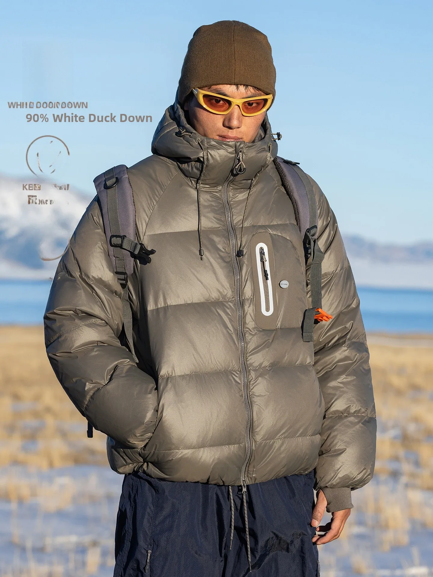 

Уличная водонепроницаемая ветрозащитная белая пуховая куртка с капюшоном для молодежи, теплая, из нейлоновой ткани