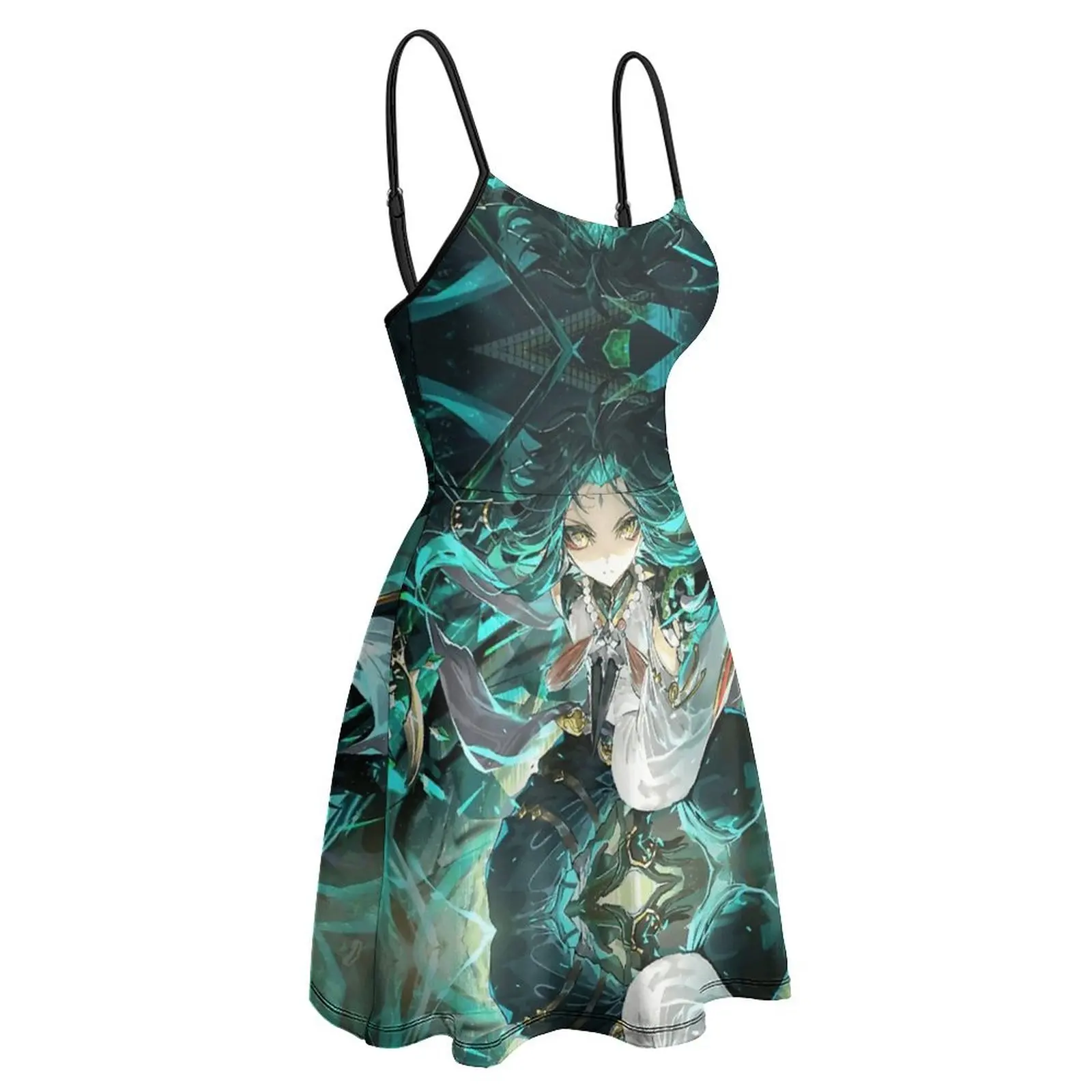 Robe à bretelles sexy pour femmes, Genshin Impact Xiao, vêtements fantaisie, robe à bretelles pour femmes, Geek drôle, fêtes, vente