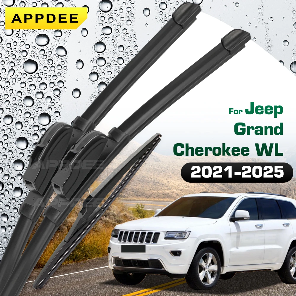 

Silicone & Rubber Wiper For Jeep Grand Cherokee WL 2021-2025 Front & Rear Wiper Blades Windshield Windscreen Window Brushes