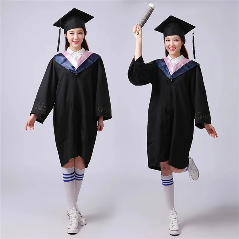 男性と女性のための大学卒業ガウン,高校の制服,チームウェア,大人のためのアカデミックドレス,独身のガウン,帽子セット,ms2