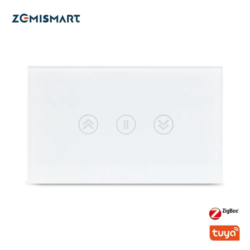 Zemismart Tuya Zigbee US Curtain Switch for Electric Curtain Motorized Roller Shade Blinds Timer Control Alexa Google Home