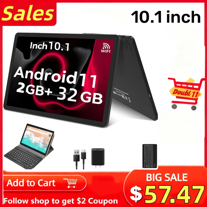 

10.1 INCH 2GB RAM 32GB ROM FX10 Android 11 Tablet PC Allwinner A133 Quad-Core 1.4GHz Rear Camera 8.0M pixel Type-C
