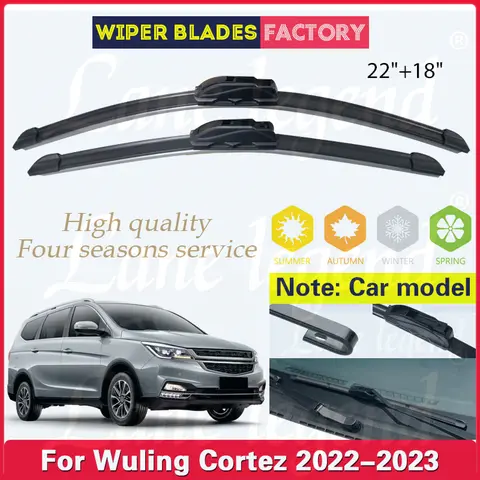 Wuling Cortez 2022 2023 CE EX 1.5T Lux, 자동차 전면 와이퍼 블레이드, 고무 앞유리 와이퍼, 22 인치 + 18 인치, 자동차 액세서리