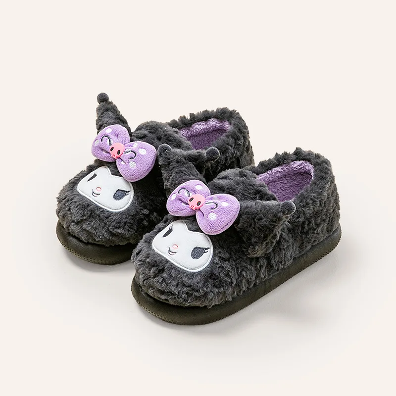 لطيف الشتاء Kuromi المرأة نعال من القطن أنيمي مرحبا كيتي نعال قماش الكرتون عدم الانزلاق الفتيات الدافئة سميكة القاع الأحذية
