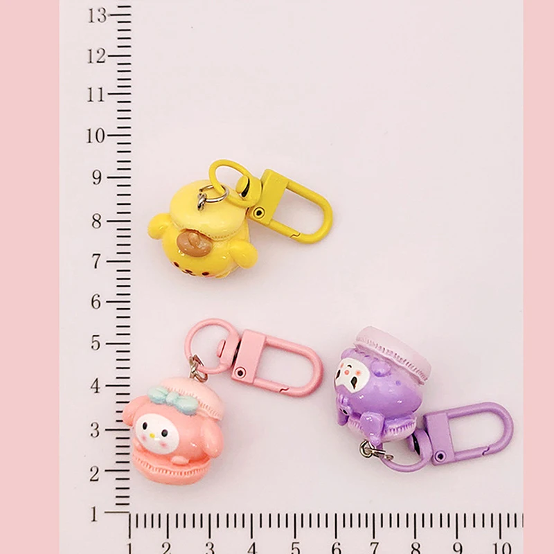 Cute Hamburger Sanrio Macaron Key Chain My Melody Cinnamoroll Sweet Girl Heart Student Pendant Ins Girlfriends Gift Pendant