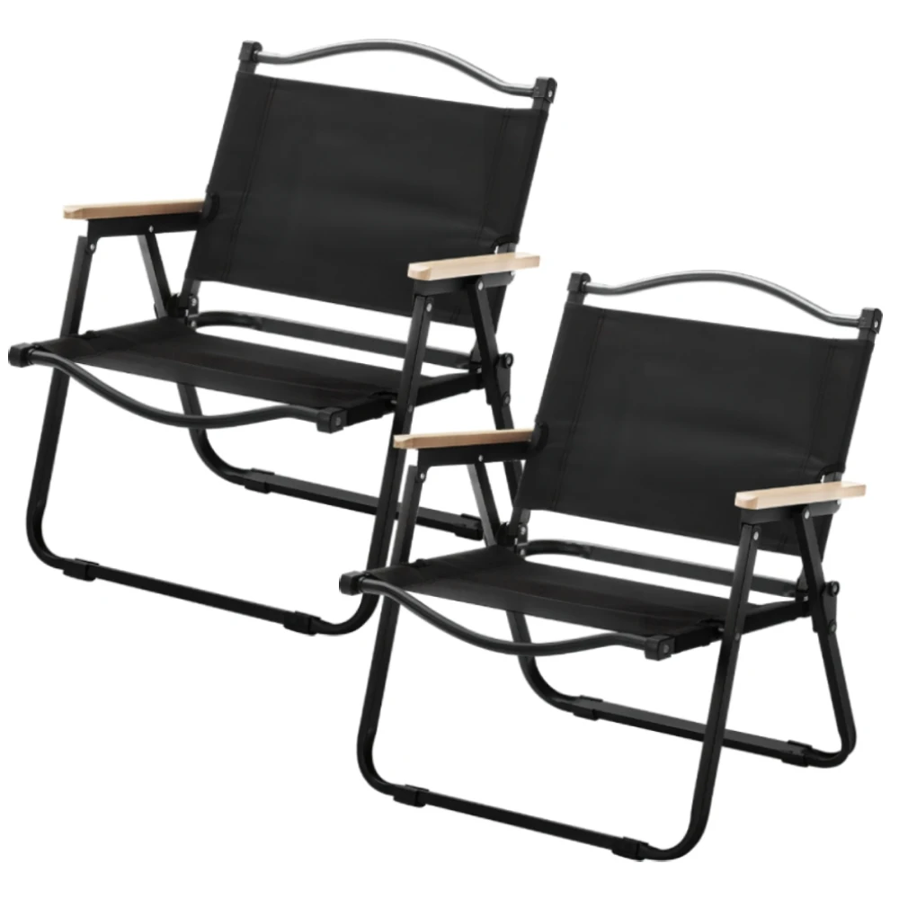 1 Stück/2 Stück Tragbarer Campingstuhl, klappbarer Outdoor-Stuhl mit Holzarmlehnen, Liegestuhl, 50 x 53 x 78 cm, klappbarer Angelstuhl, Campingausrüstung