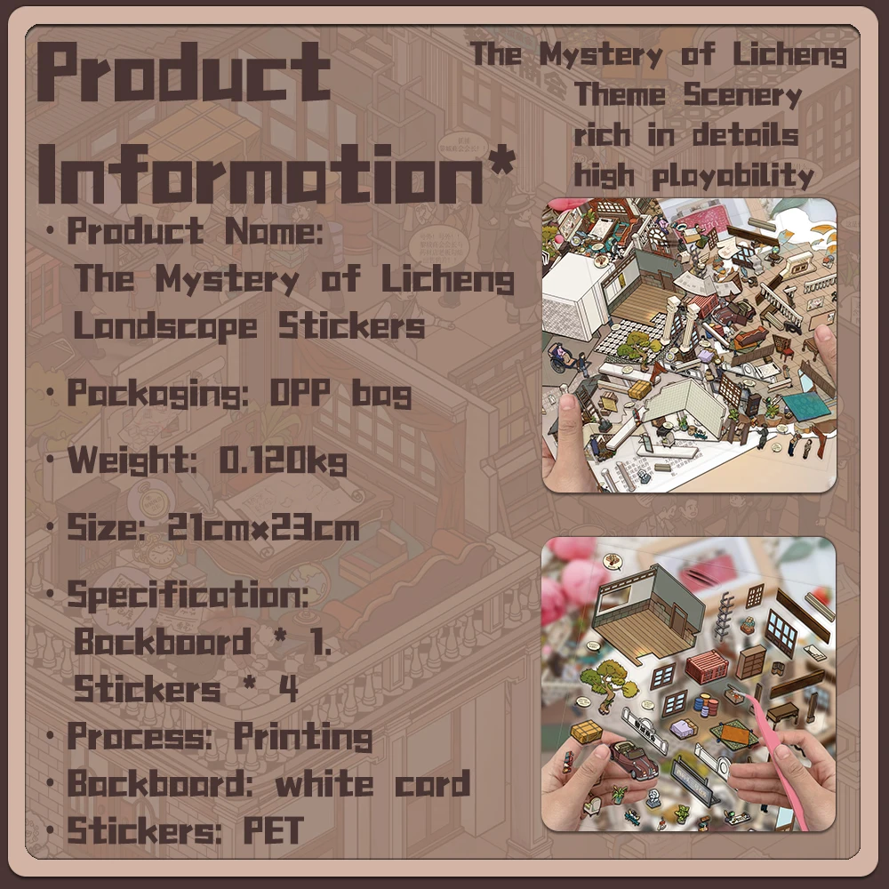 4PCS Creative Miniature Shrink World Licheng Mystery Case Chinese style Terror Landscape Decompression PET Transparent Material