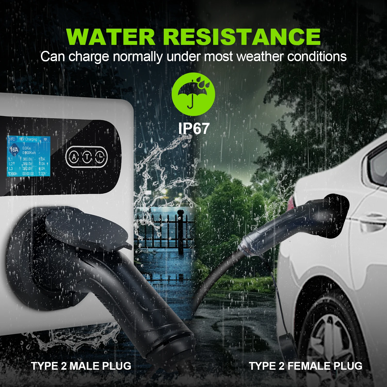 ISIGMA 16A/32A 1P 200V-240V نوع 2 إلى Type2 EV كابل شحن IEC62196-2 5M لمحطة شحن السيارة الكهربائية #5