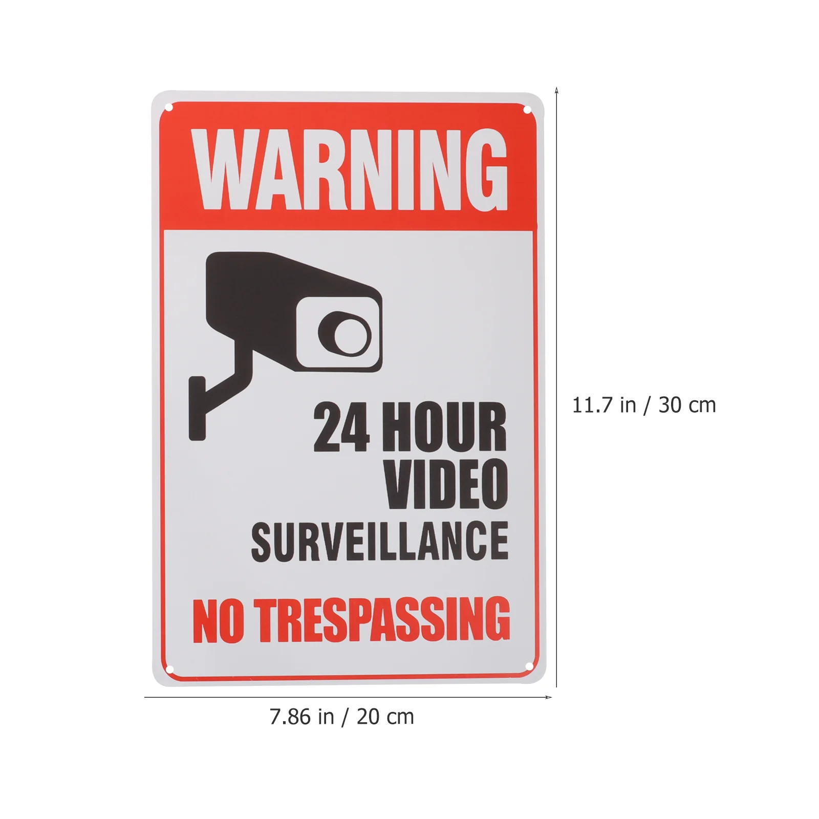 2 ชิ้น No Trespassing Sign สําหรับ Home ข้อควรระวัง 24 ชั่วโมงการเฝ้าระวังวิดีโอป้ายคําเตือน