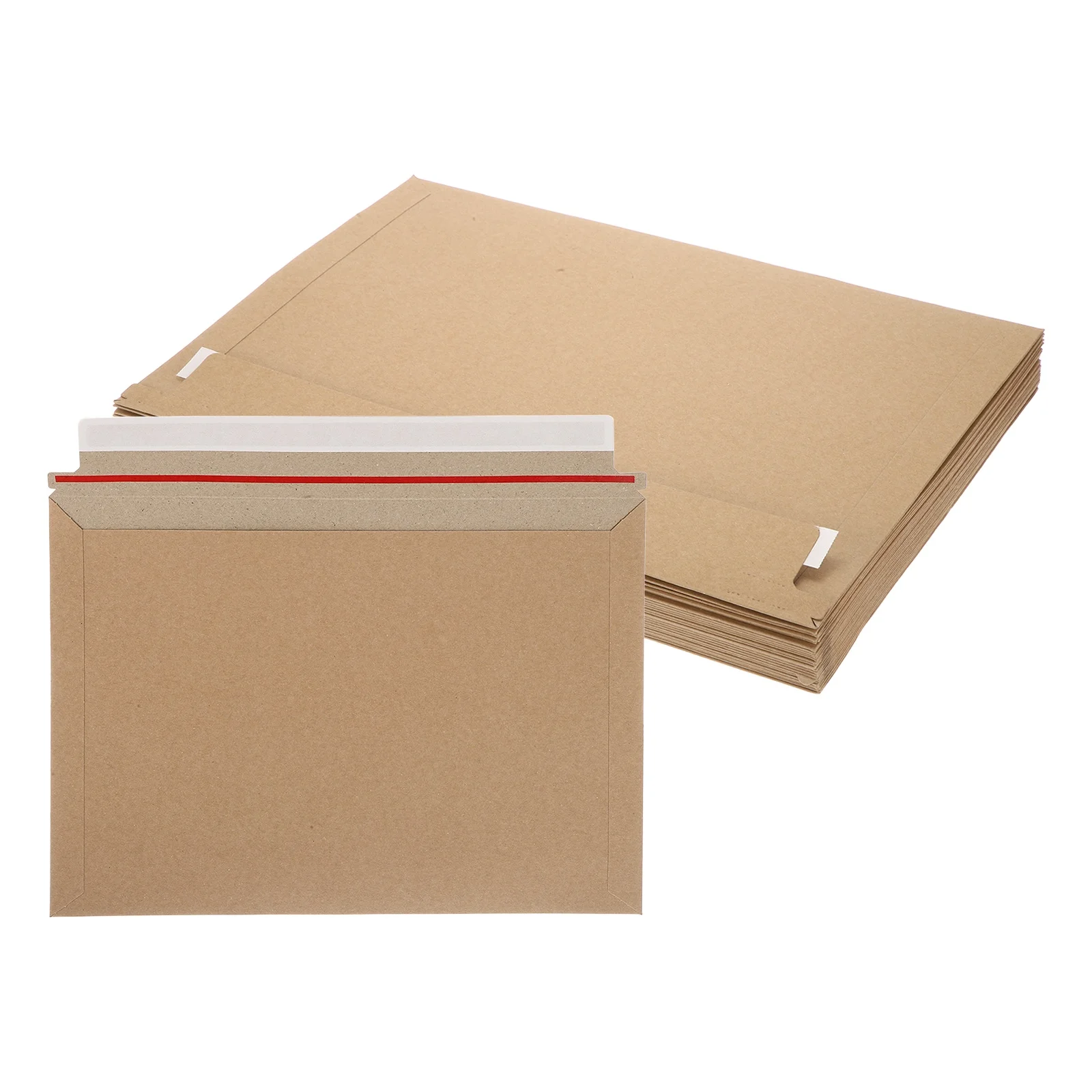 

25/100Pcs Cardboard Envelopes Rigid Mailers Self Seal Photo Document Mailers Stay Flat Shipping Envelopes Suit for Papers Files