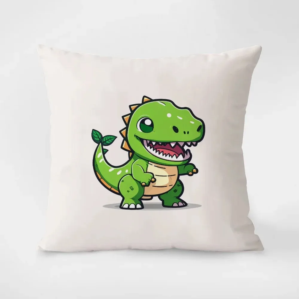 Little Dinosaur Print Cartoon Pillowcase Interior Decoration Office Living Room Home Pillowcase