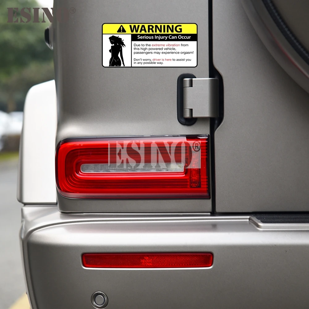 تصفيف السيارة الإبداعية مضحك تحذير إصابة خطيرة يمكن أن تشوه بسبب الاهتزاز القصوى البلاستيكية جسم السيارة ملصق نمط ملصق حائط من الفينيل #4