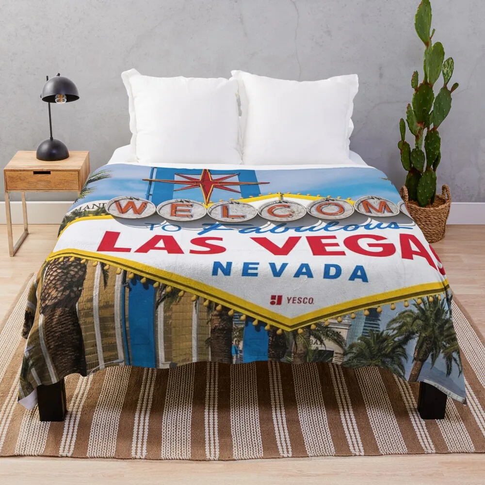 Welcome To Las Vegas Famous Sign Throw Blanket Bed covers anime Luxury St Beach Blankets