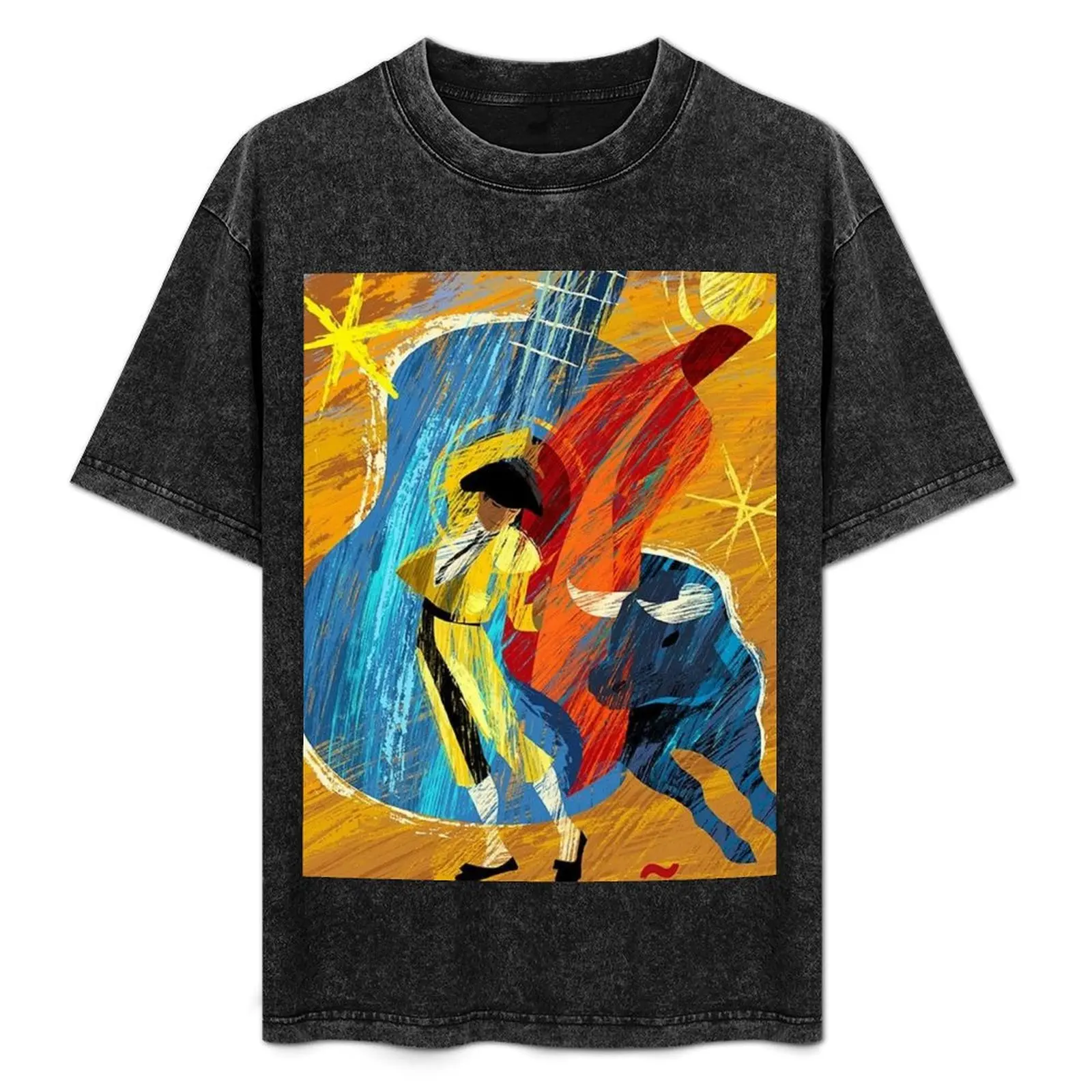 

SPAIN; Vintage Bull Fight Advertising Print T-Shirt man clothes plus size clothes summer top mens graphic t-shirts big and tall