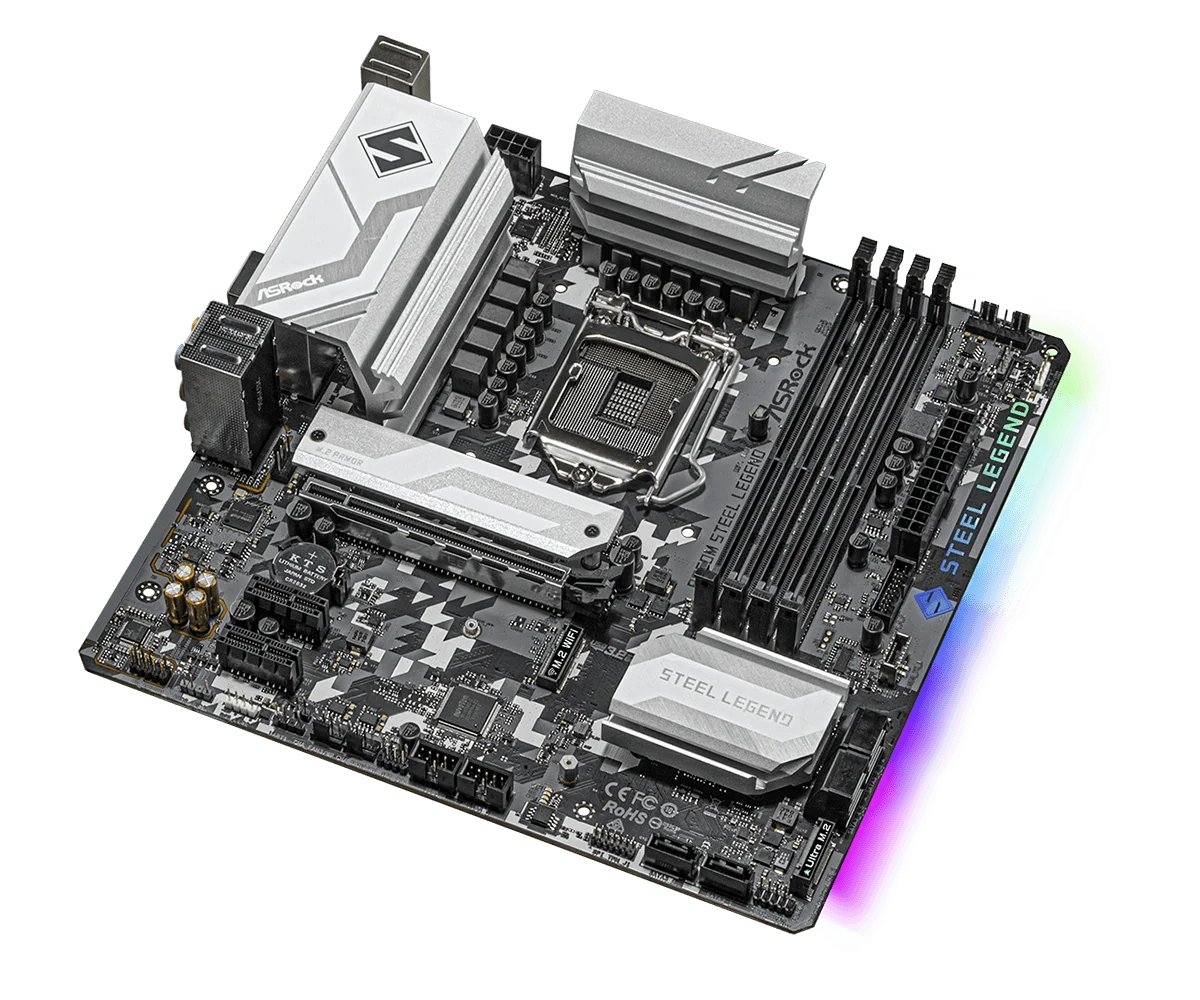 Imagem -04 - Placa-mãe Asrock B560m Steel Legend Intel B560 Lga 1200 128gb Ddr4 M.2 Suporte I711700k I5-11400 I9-10900f I5-10400 I5-11600