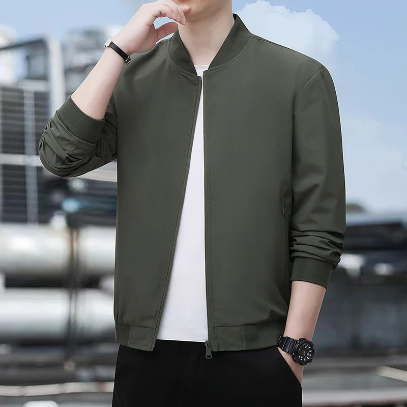 

Autumn Men's High-Quality Fashion Baseball Collar Business Casual Jacket Spring Handsome Youth Coat Dad Jackets M-5XL Sport Coat