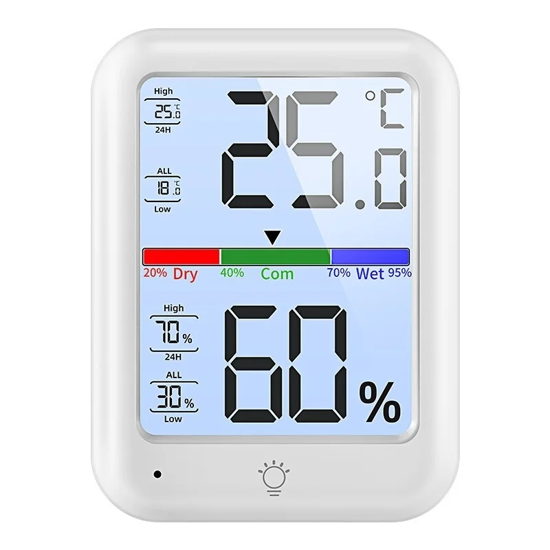 Digital Indoor Thermometer Hygrometer with Large LCD Screen Backlight Function for Home Temperature Humidity Monitoring Device