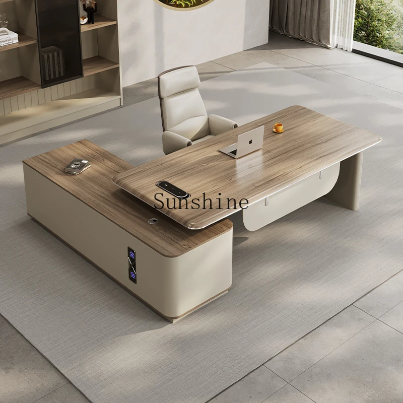Italian leadership manager supervisor office desk and chair combination electric lifting boss table