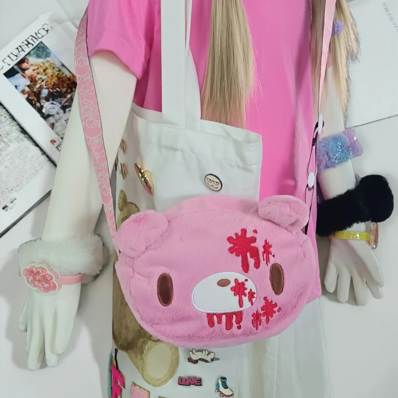 

Gloomy Bear Plush Crossbody Bag Pink Cute Cartoon Girl Shoulder Bag Cute Home Cute Series Small Bag Shoulder Strap Printing
