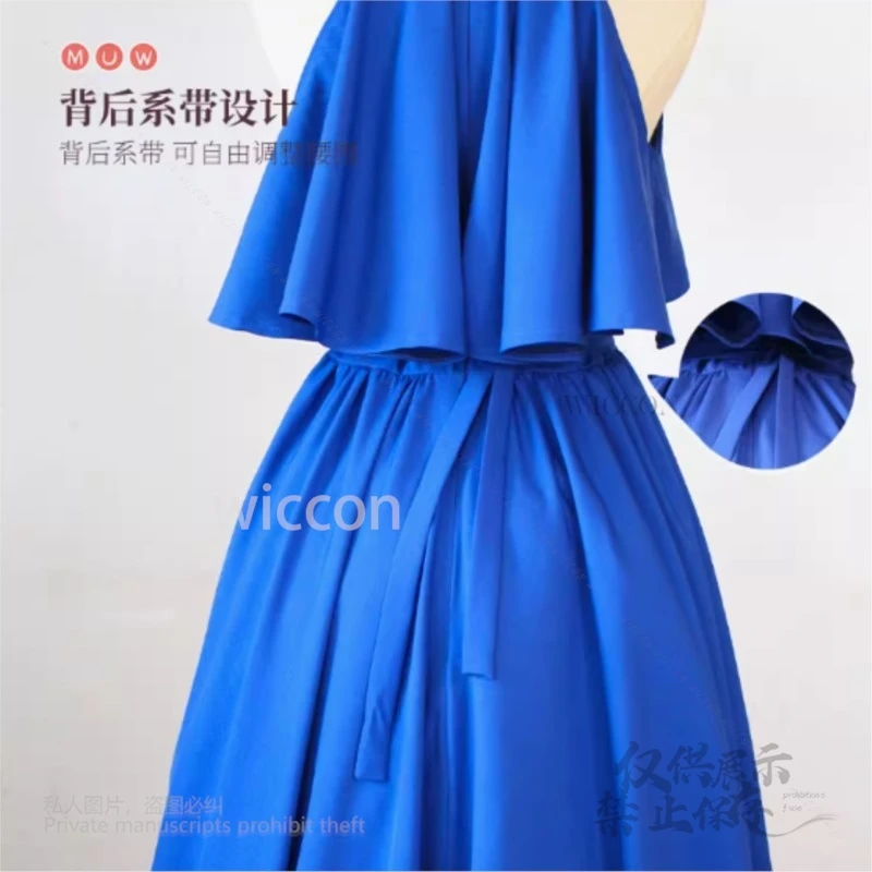 أزياء أنيمي المحققين راشيل ران مور موري 30th فستان سهرة أزرق فاخر بدون أكمام باروكات نسائية مخصصة