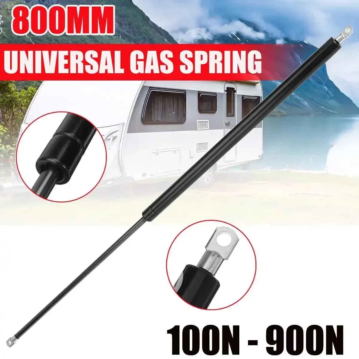 2pcs 800mm 150-900N Gas Strut Bars Gas Spring Hood Rod Shock Lift for Car RV Bed Window Bus Caravans Door Caravan Boat Body Kit