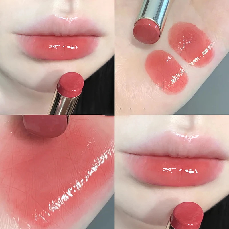 1Pc Silky Mirror Jelly Lipstick Lasting Moisturising 6 Colors Water-light Lip Gloss Waterproof Lip Tint Makeup Women Cosmetics