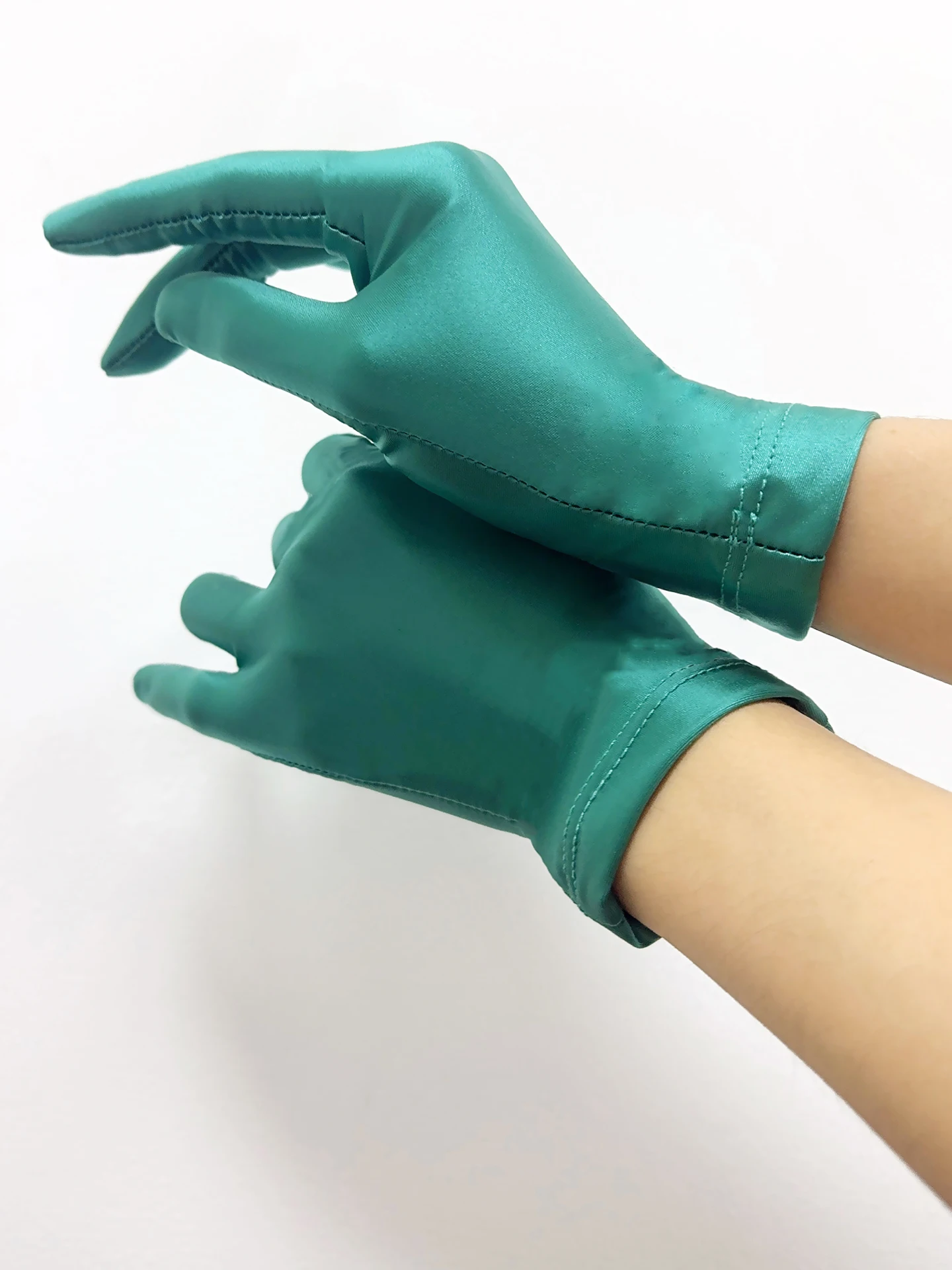 Guantes elásticos brillantes sin dedos para mujer, guantes cortos sexis brillantes para Cosplay, vestido de juego de rol, exhibición de joyería
