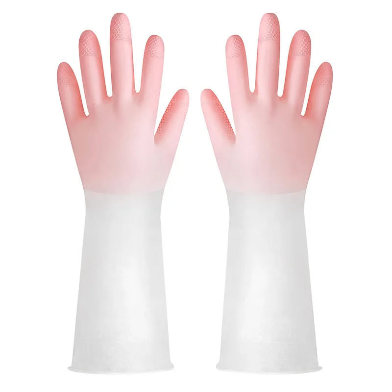 Pvc Rubber Household Waterproof Laundry Clean Durable Dry Household Rubber Dishwashing Gloves Kitchen