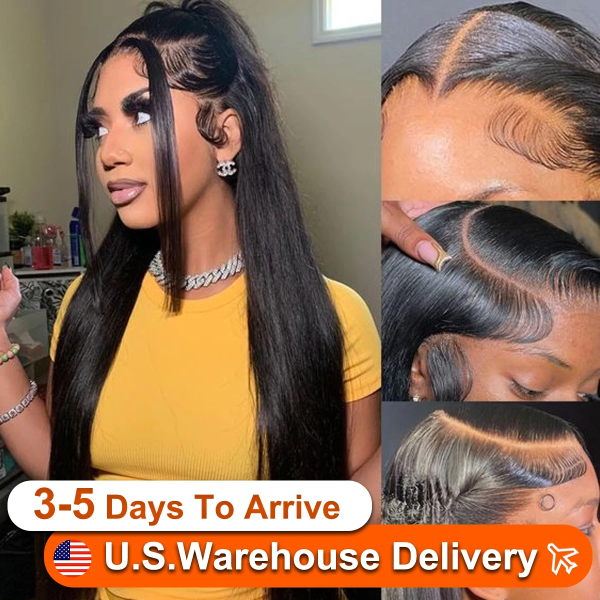 30 Inch Straight 360 13x6 HD Transparent Lace Front Wig PrePlucked For Black Women 180 Density Lace Frontal Human Hair Wig