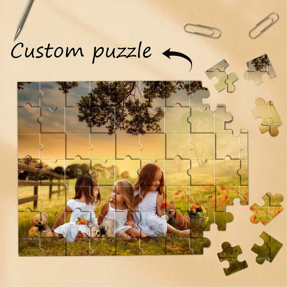 1 Piece Customized Puzzle Wooden Puzzle, Image Puzzle, Small Size Framed Large Size Unframed Birthday Celebration Wedding Memori