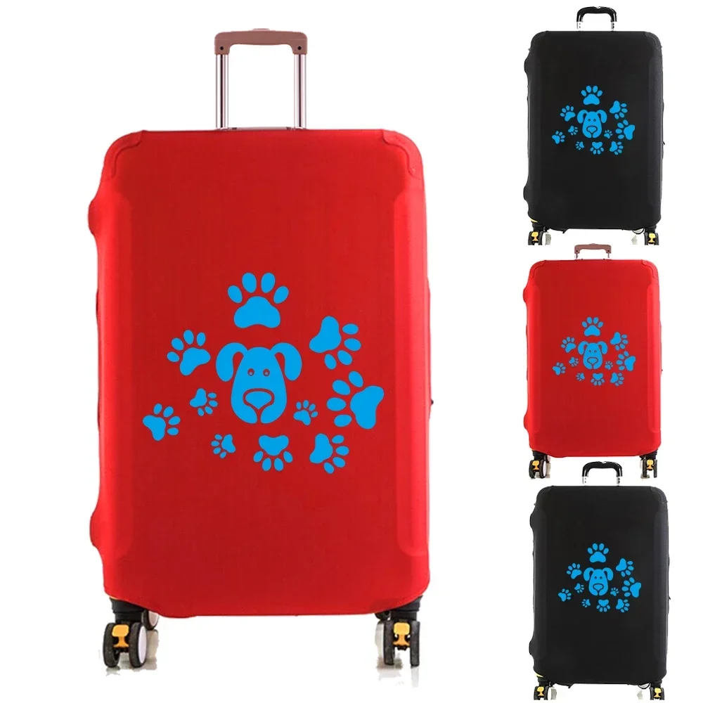 Dog Head Paw Print Luggage Cover Suitcase Protector Thicker Elastic Dust Covering for 18-32 Inch Trolley Case Travel Accessories