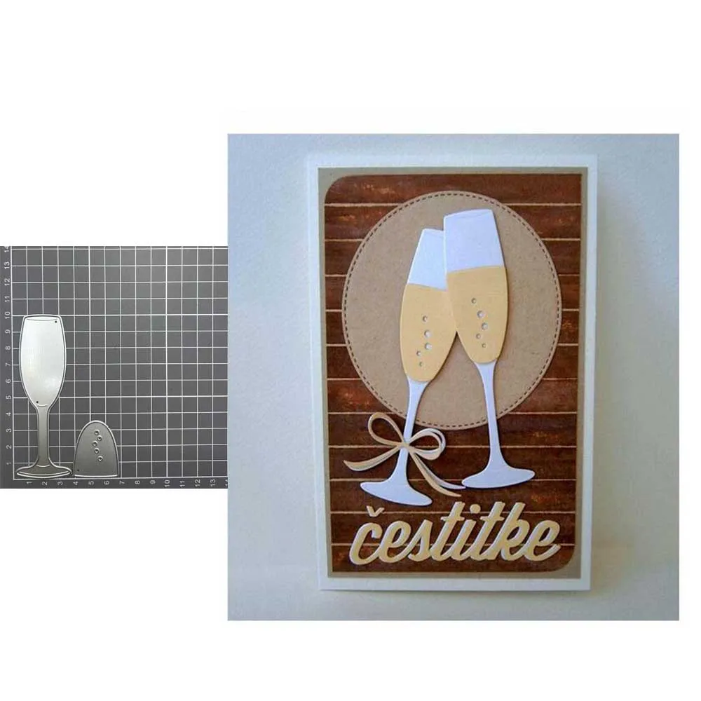 Glas Kelch Metall Stanzformen DIY Scrapbooking Cut Sterben für Karten Dekor geprägte Album Karte Schablonen