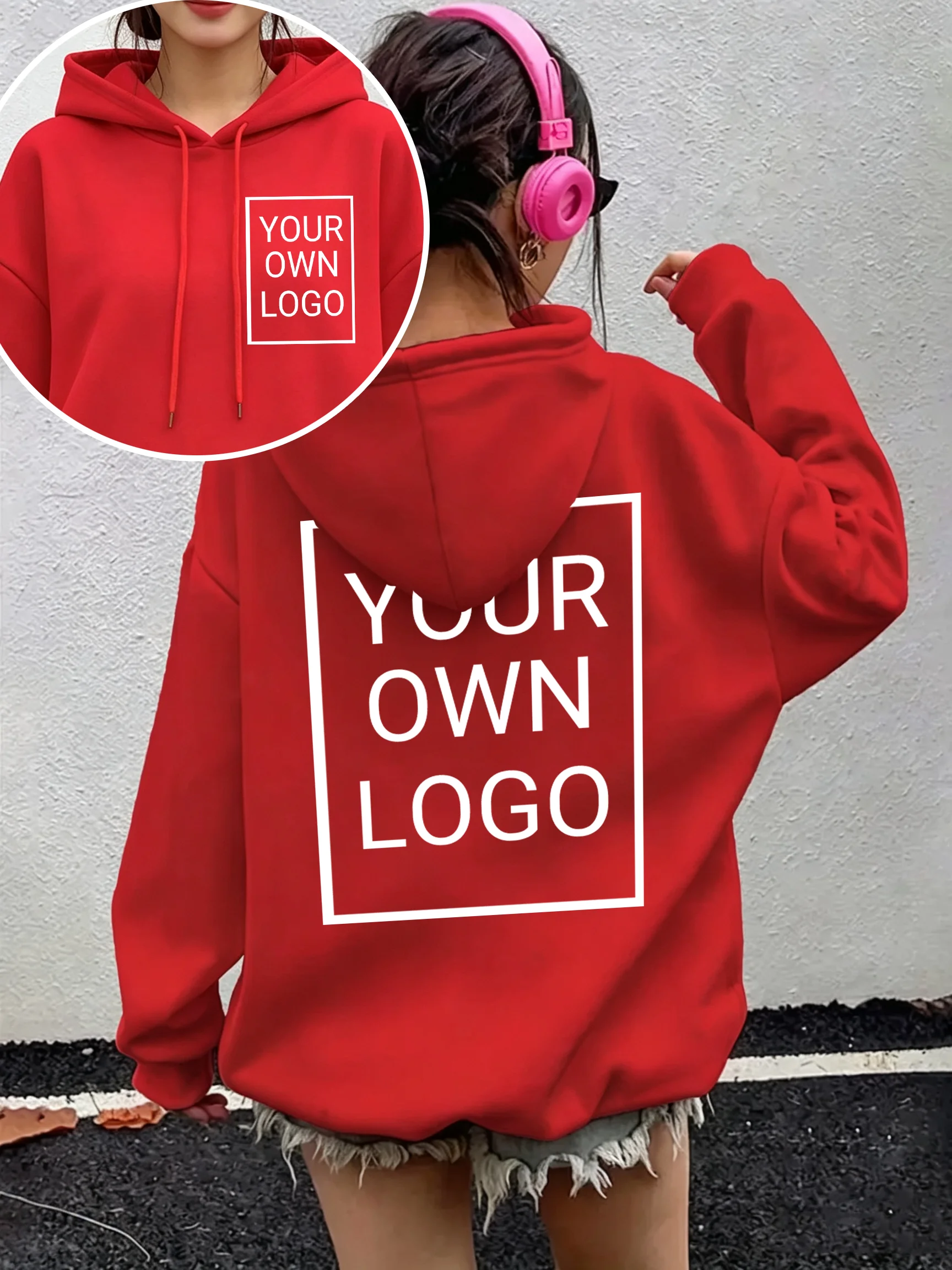 Winter Clothing Companies - Doppelseitiger Hoodie mit Firmenlogo für Damen,