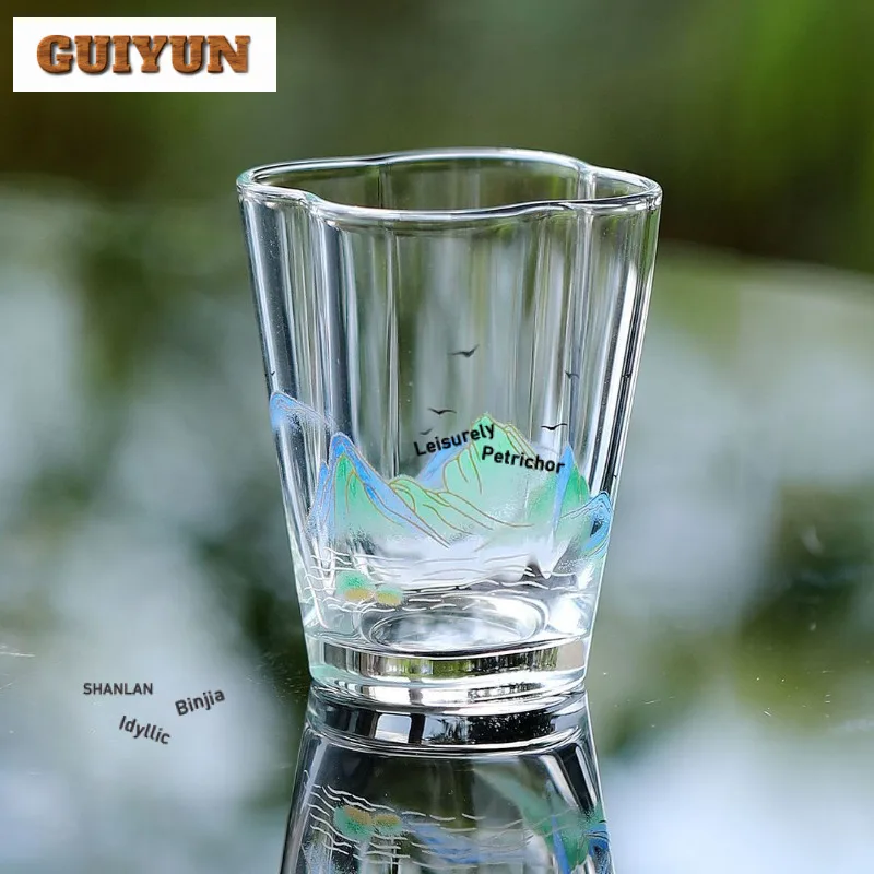 

50 мл утолщенная стеклянная чашка в стиле ретро, чайная чаша, милая чашка, чайная чашка с ароматом, чашки Chazhan Master, аксессуары для ча, украшение