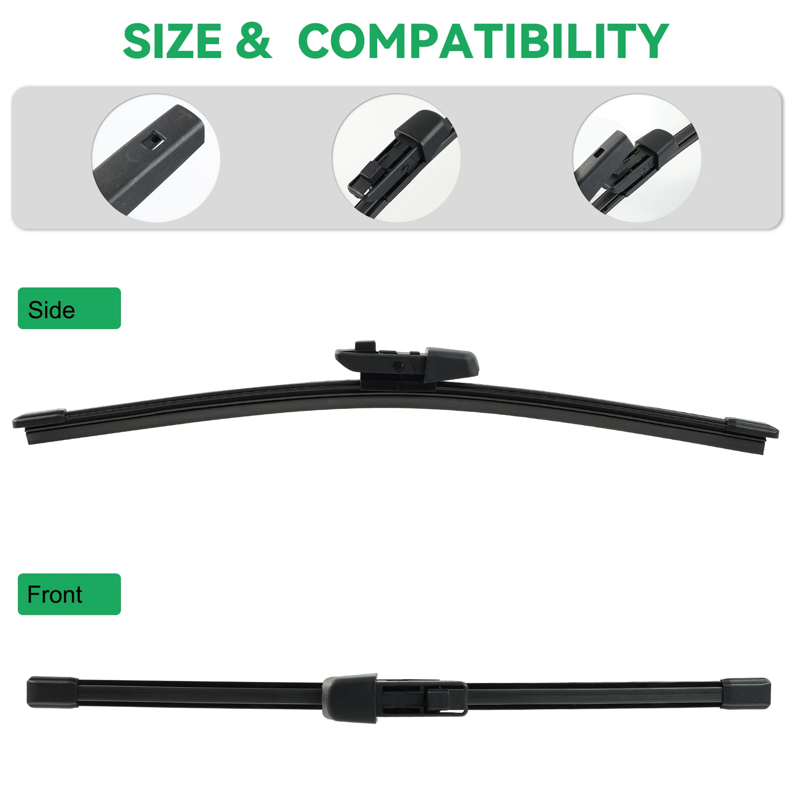 12 "ممسحة 11A955427A9B9 الخلفية ممسحة زجاج أمامي شفرة لشركة فولكس فاجن ID4 ID.4 2020 - 2026 جزء السيارة نافذة نظيفة الزجاج الأمامي فرشاة المطر #3